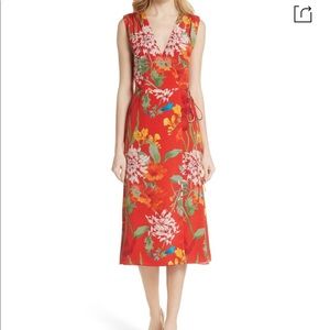 Alice & Olivia Red Floral Wrap Dress
